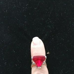 Silver .925 Red Gemstone Ring